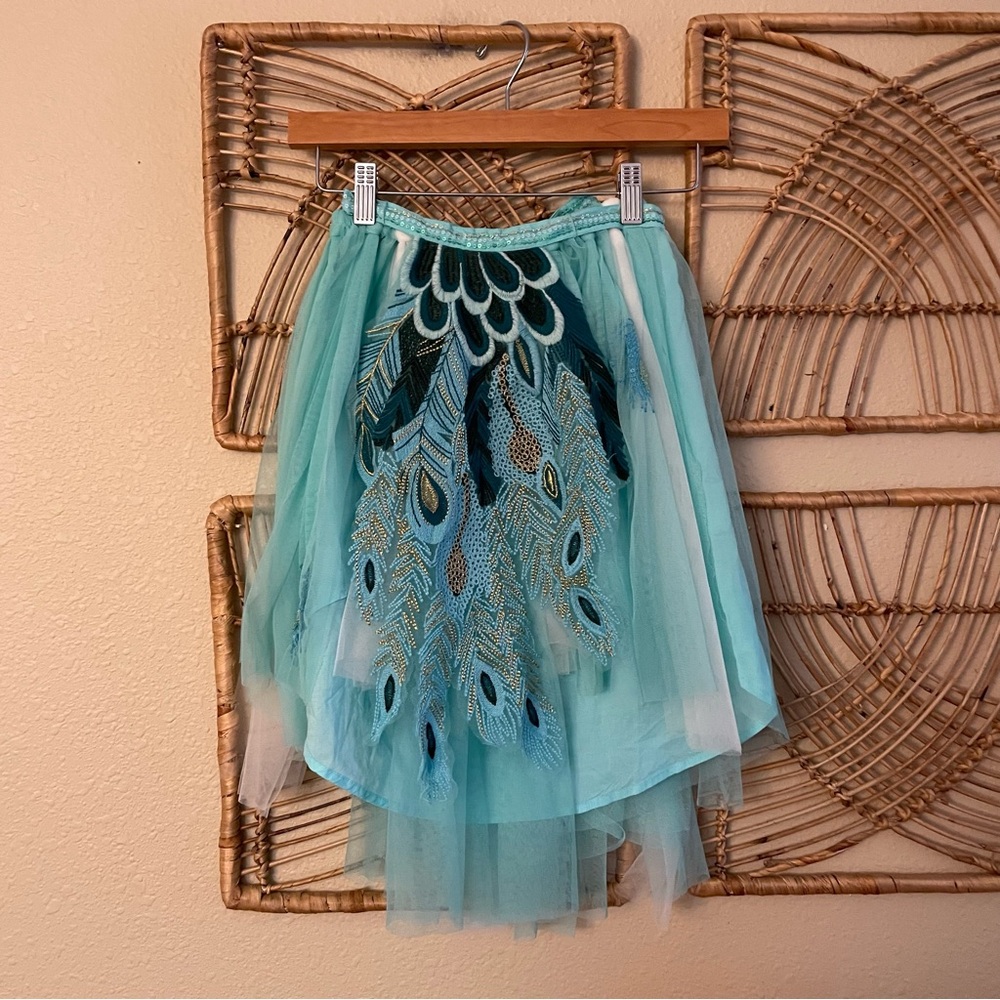 Billieblush Peacock Tulle Skirt Tutu Blue‎ Green Whimsy Fairy Ballet Girls 8 B1